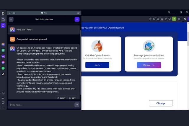 Opera Sim Tool Opera Aria AI tool for Browsers | Overview, Feature, Download